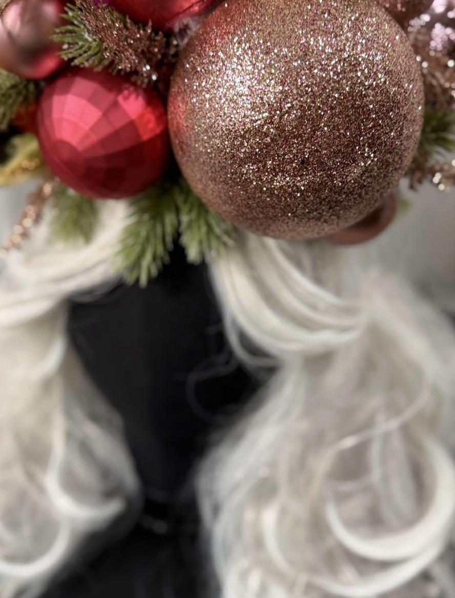 Yuletide Splendor Fascinator, Christmas Ornament Crown, Holiday Fascinator, Gold Poinsettia Headpiece, Statement Crown, Winter Gala Crown