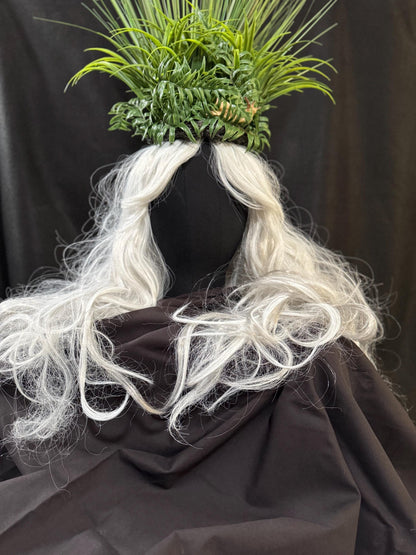 Crown of Long Grasses Fascinator, Fern Woodland Crown, Moss Headpiece, Cottagecore Crown, Forest Fae Fascinator, Elven Nature Headpiece
