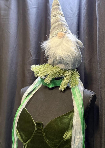 Hanging With My Gnomies Mask – Christmas Gnome Mask Green Glitter Masquerade – Whimsical Holiday Woodland Costume Mask