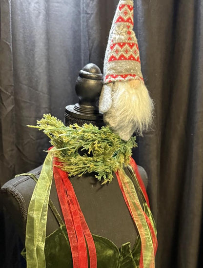Gnome for the Holidays Mask – Christmas Gnome Mask Woodland Evergreen Masquerade – Whimsical Holiday Costume Mask