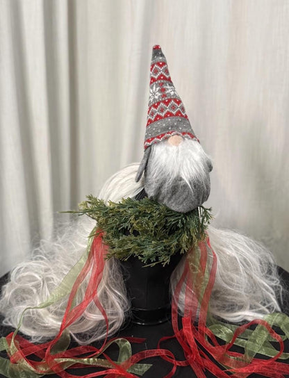Gnome for the Holidays Mask – Christmas Gnome Mask Woodland Evergreen Masquerade – Whimsical Holiday Costume Mask
