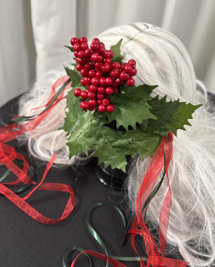 Holly Jolly Mask – Christmas Holly Berry Mask – Holiday Masquerade Winter Costume Mask – Festive Woodland Mask