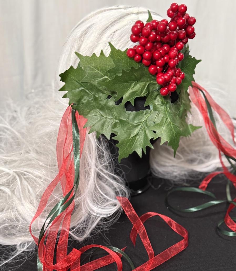 Holly Jolly Mask – Christmas Holly Berry Mask – Holiday Masquerade Winter Costume Mask – Festive Woodland Mask