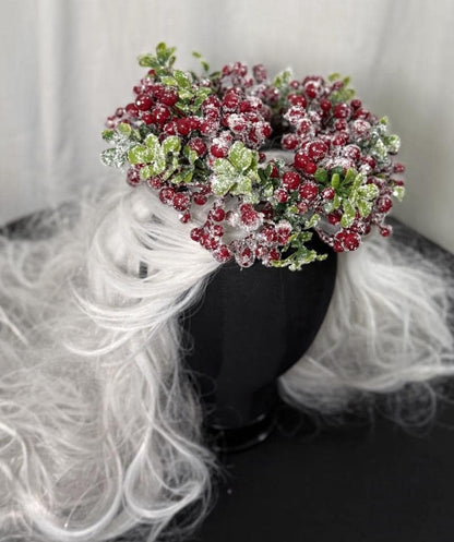 Frostberry Crown Fascinator, Winter Fascinator, Christmas Headpiece, Holiday Headpiece, Berry Crown, Snow Queen Crown, Photoshoot Fascinator