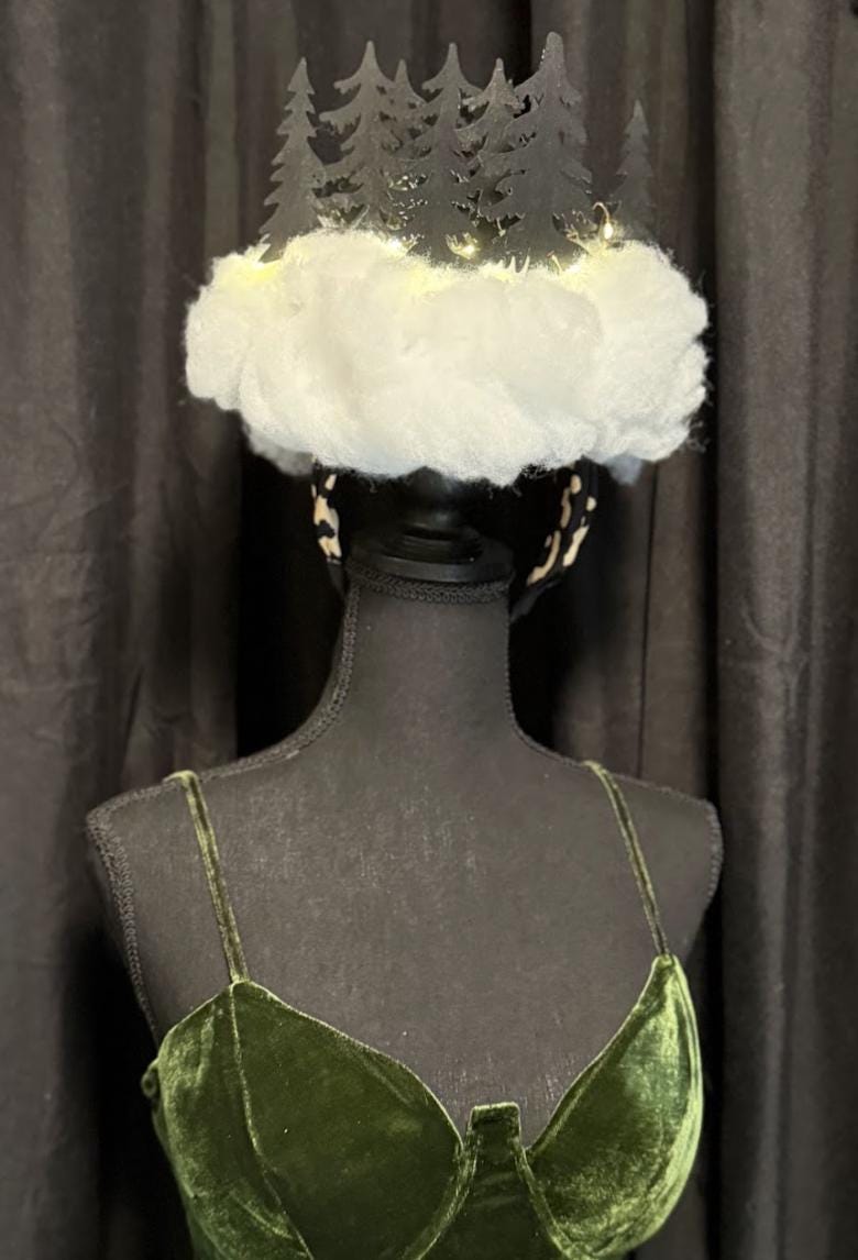 Winterwood Glow Illuminated Fascinator, Light Up Headpiece, LED Winter Crown, Holiday Headpiece, Festival Fascinator, Photoshoot Crown