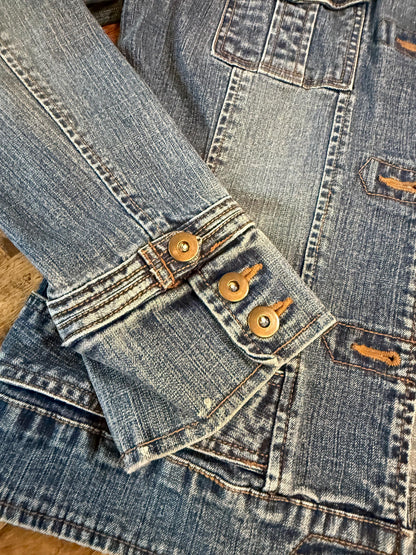 Vintage Denim Jacket L – Belted Women's Jean Jacket Medium Wash – Forever in Blue Jeans Inspo Closet