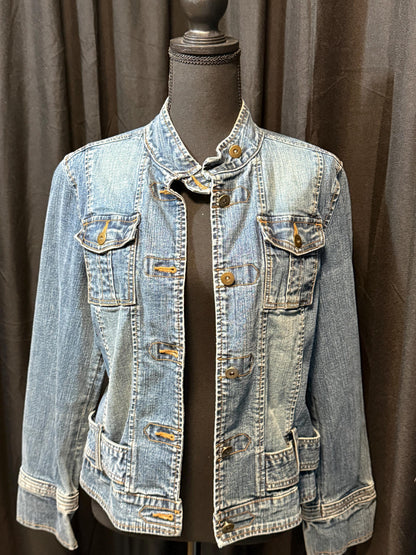 Vintage Denim Jacket L – Belted Women's Jean Jacket Medium Wash – Forever in Blue Jeans Inspo Closet