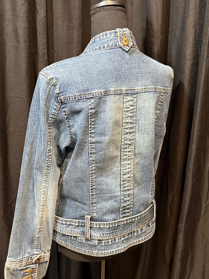 Vintage Denim Jacket L – Belted Women's Jean Jacket Medium Wash – Forever in Blue Jeans Inspo Closet