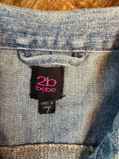 Vintage Denim Jacket S 2B BEBE – Light Wash Women's Jean Jacket – Forever in Blue Jeans Inspo Closet