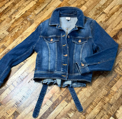 Vintage Denim Jacket L CABI – Belted Women's Jean Jacket Medium Dark Wash – Forever in Blue Jeans Inspo Closet