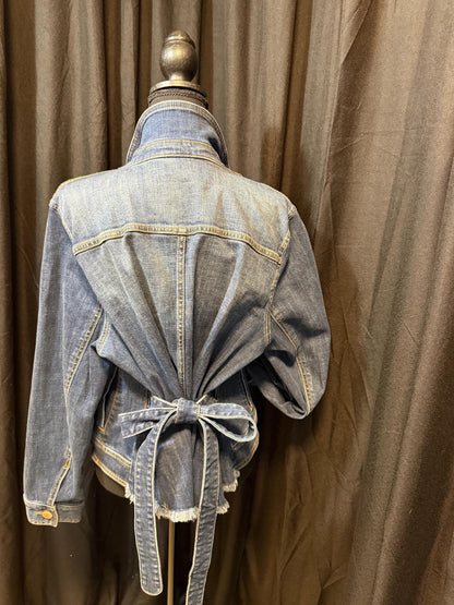 Vintage Denim Jacket L CABI – Belted Women's Jean Jacket Medium Dark Wash – Forever in Blue Jeans Inspo Closet