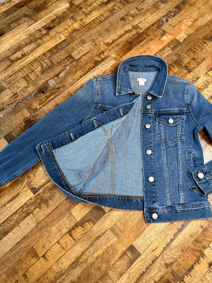 Vintage Denim Jacket XS JCREW – Dark Wash Women's Jean Jacket – Forever in Blue Jeans Inspo Closet