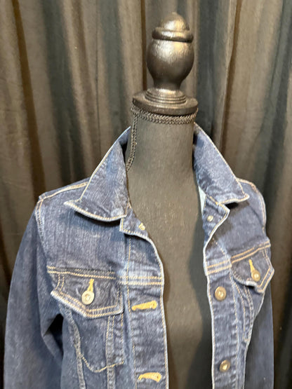 Vintage Denim Jacket S UNIQLO – Dark Wash Women's Jean Jacket – Forever in Blue Jeans Inspo Closet