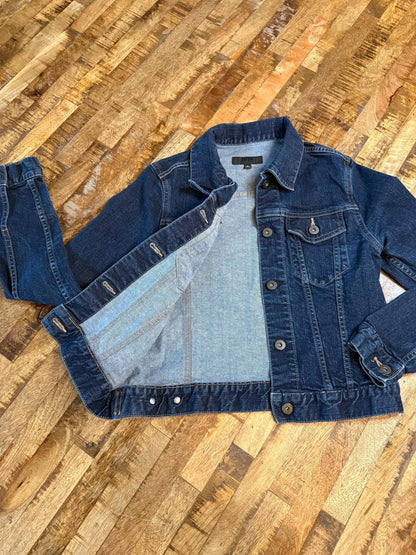Vintage Denim Jacket S UNIQLO – Dark Wash Women's Jean Jacket – Forever in Blue Jeans Inspo Closet