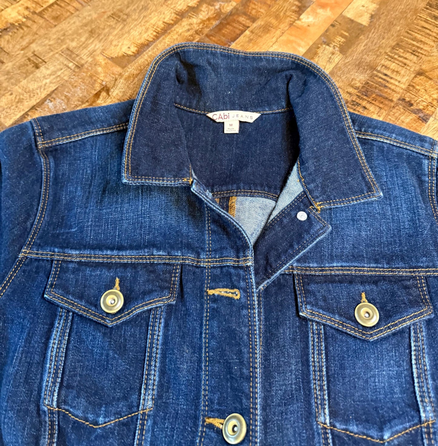 Vintage Denim Jacket M CABI – Dark Wash Women's Jean Jacket – Forever in Blue Jeans Inspo Closet