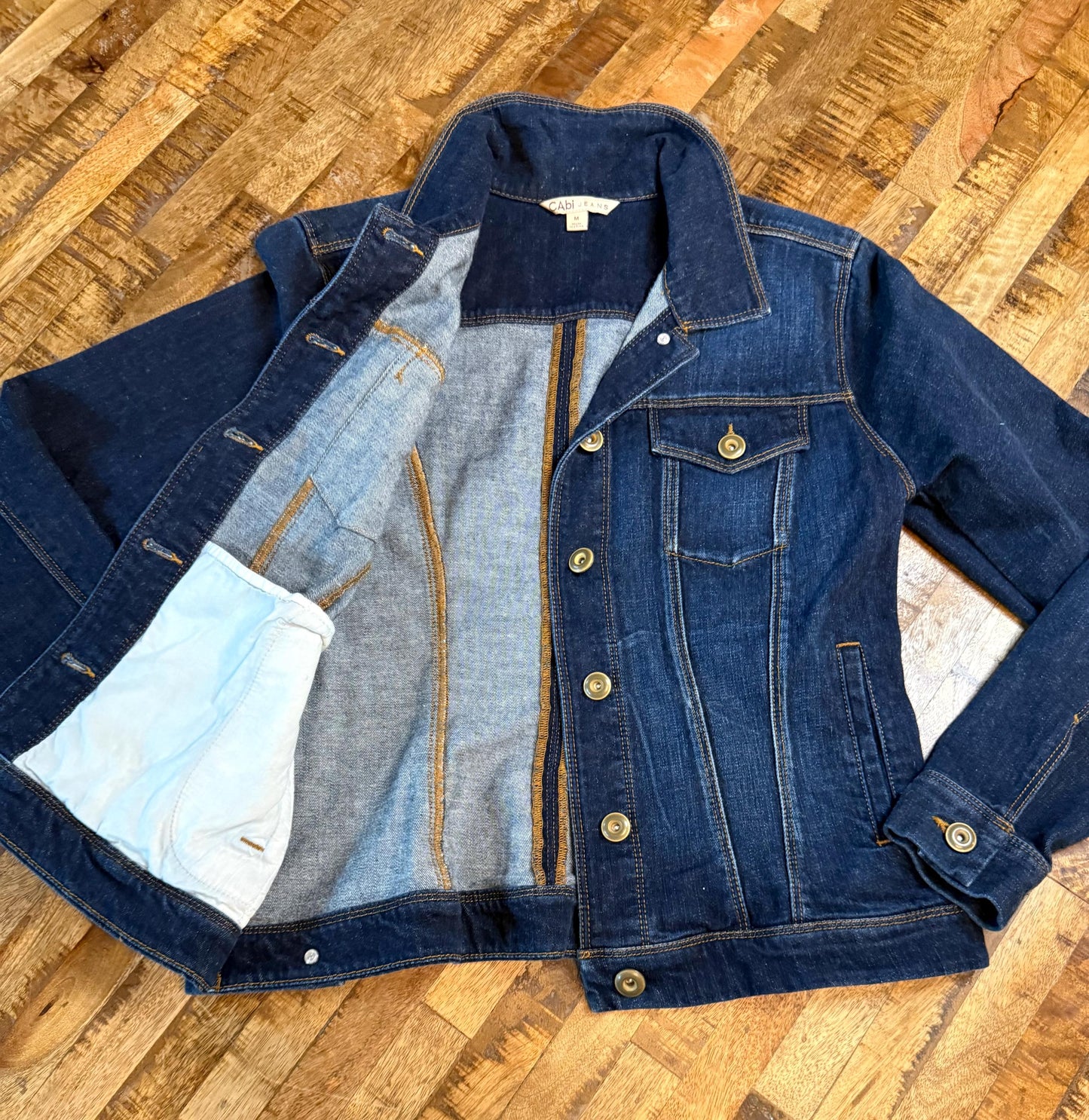 Vintage Denim Jacket M CABI – Dark Wash Women's Jean Jacket – Forever in Blue Jeans Inspo Closet