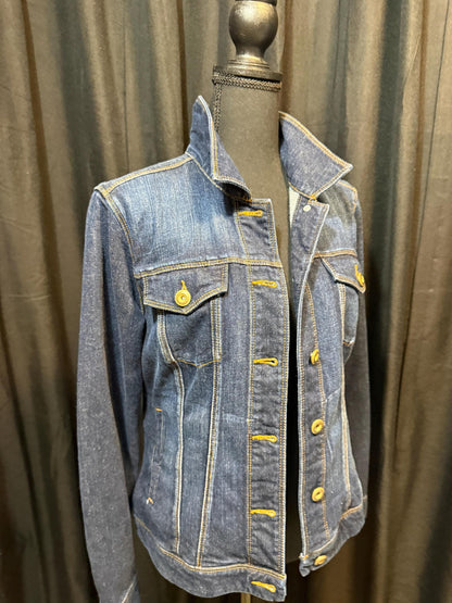 Vintage Denim Jacket M CABI – Dark Wash Women's Jean Jacket – Forever in Blue Jeans Inspo Closet