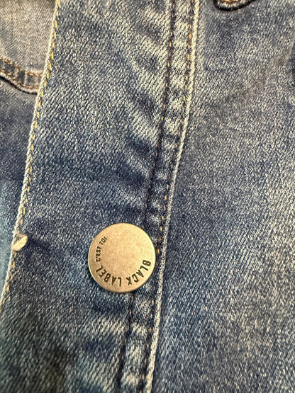 Vintage Denim Jacket S BLACK LABEL – Cropped Women's Jean Jacket Medium Light Wash – Forever in Blue Jeans Inspo Closet