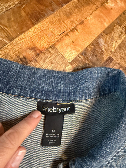 Vintage Denim Jacket 14 LANE BRYANT – Medium Wash Women's Jean Jacket – Forever in Blue Jeans Inspo Closet