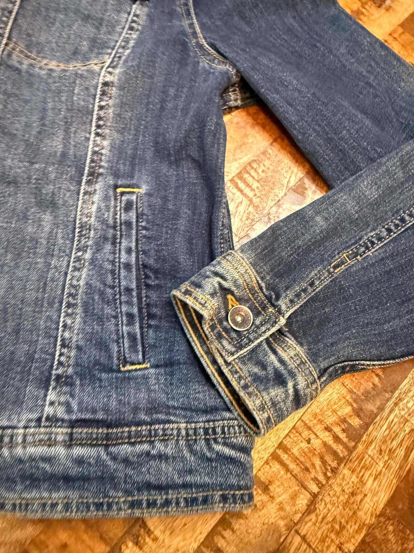 Vintage Denim Jacket XXL MERONA – Dark Wash Women's Stretch Jean Jacket – Forever in Blue Jeans Inspo Closet