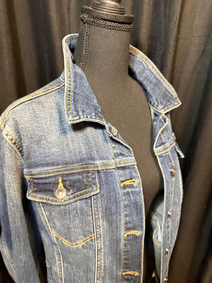 Vintage Denim Jacket XXL MERONA – Dark Wash Women's Stretch Jean Jacket – Forever in Blue Jeans Inspo Closet