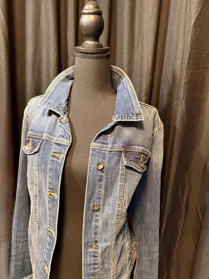 Vintage Denim Jacket XXL MERONA – Dark Wash Women's Stretch Jean Jacket – Forever in Blue Jeans Inspo Closet