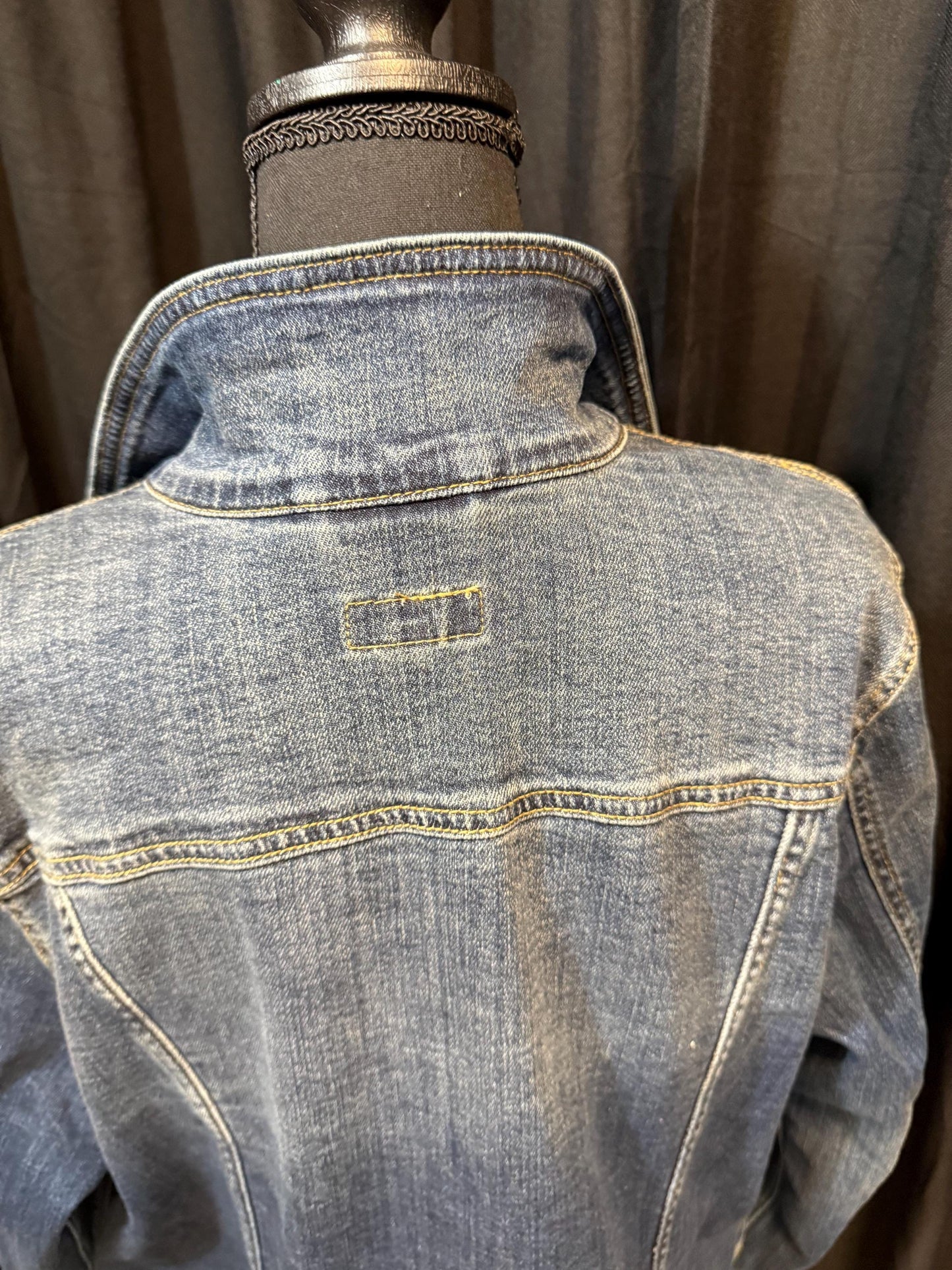 Vintage Denim Jacket XXL MERONA – Dark Wash Women's Stretch Jean Jacket – Forever in Blue Jeans Inspo Closet