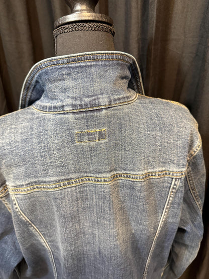 Vintage Denim Jacket XXL MERONA – Dark Wash Women's Stretch Jean Jacket – Forever in Blue Jeans Inspo Closet