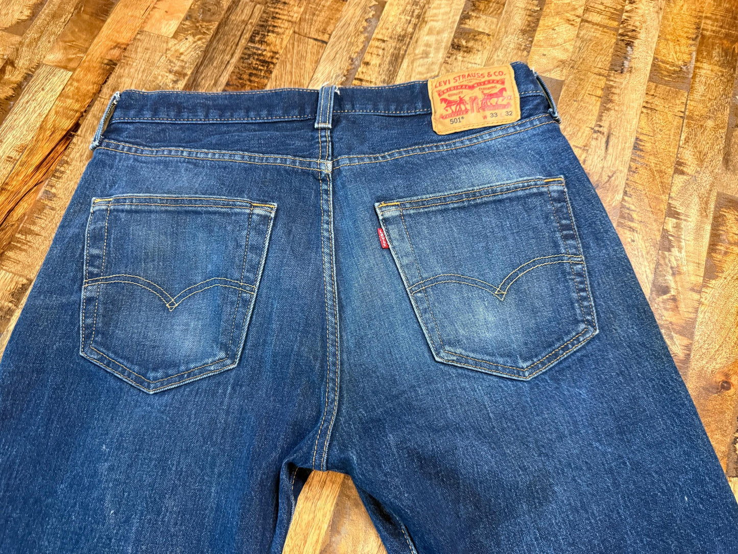 Vintage Levi 501 Jeans 33x32 – Button Fly Classic Fit Denim Jeans Dark Wash – Forever in Blue Jeans Inspo Closet