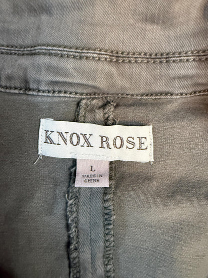 Vintage Olive Military Utility Jacket L KNOX ROSE – Button Front Field Jacket – Fortunate Son Inspo Closet