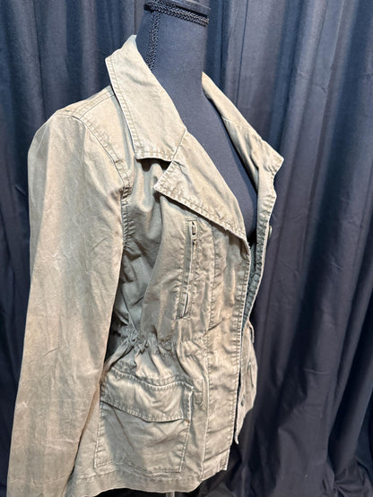 Vintage Olive Military Utility Jacket S OLD NAVY – Drawstring Waist Field Jacket – Fortunate Son Inspo Closet