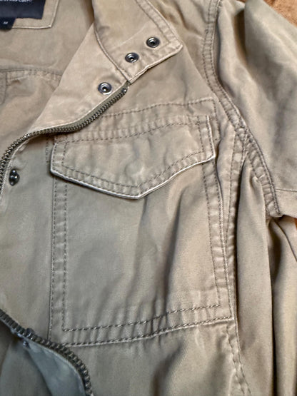 Vintage Olive Military Utility Jacket M BANANA REPUBLIC – Drawstring Waist Field Jacket – Fortunate Son Inspo Closet