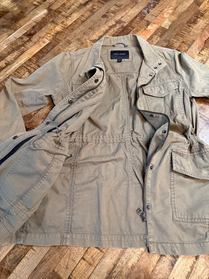 Vintage Olive Military Utility Jacket M BANANA REPUBLIC – Drawstring Waist Field Jacket – Fortunate Son Inspo Closet