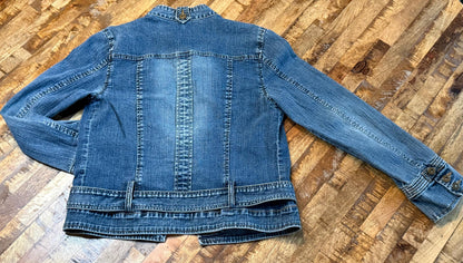 Vintage Denim Jacket L – Belted Women's Jean Jacket Medium Wash – Forever in Blue Jeans Inspo Closet