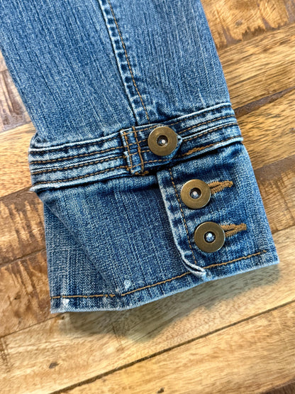 Vintage Denim Jacket L – Belted Women's Jean Jacket Medium Wash – Forever in Blue Jeans Inspo Closet