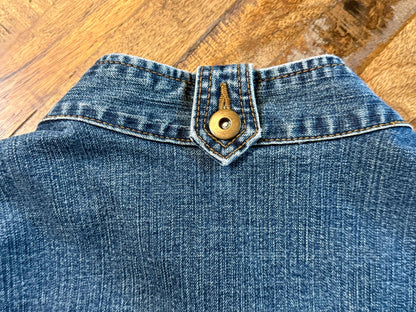 Vintage Denim Jacket L – Belted Women's Jean Jacket Medium Wash – Forever in Blue Jeans Inspo Closet
