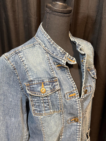 Vintage Denim Jacket L – Belted Women's Jean Jacket Medium Wash – Forever in Blue Jeans Inspo Closet