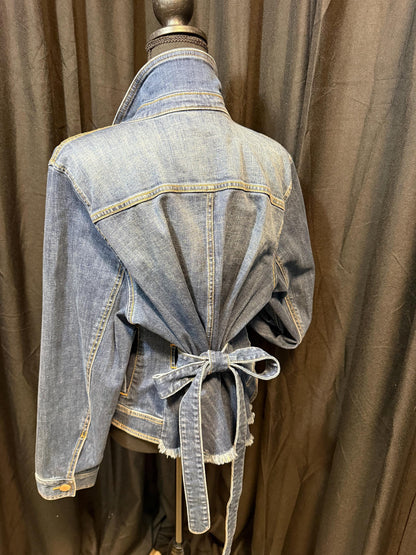 Vintage Denim Jacket L CABI – Belted Women's Jean Jacket Medium Dark Wash – Forever in Blue Jeans Inspo Closet