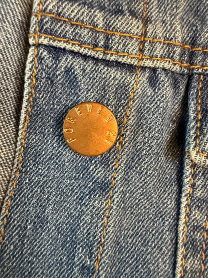 Vintage Denim Jacket S FOREVER21 – Medium Light Wash Women's Jean Jacket – Forever in Blue Jeans Inspo Closet