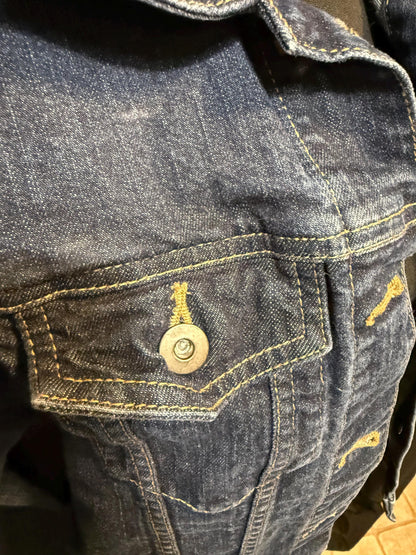 Vintage Denim Jacket S UNIQLO – Dark Wash Women's Jean Jacket – Forever in Blue Jeans Inspo Closet