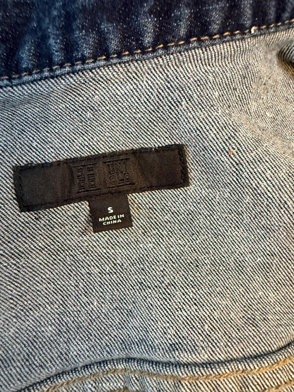 Vintage Denim Jacket S UNIQLO – Dark Wash Women's Jean Jacket – Forever in Blue Jeans Inspo Closet