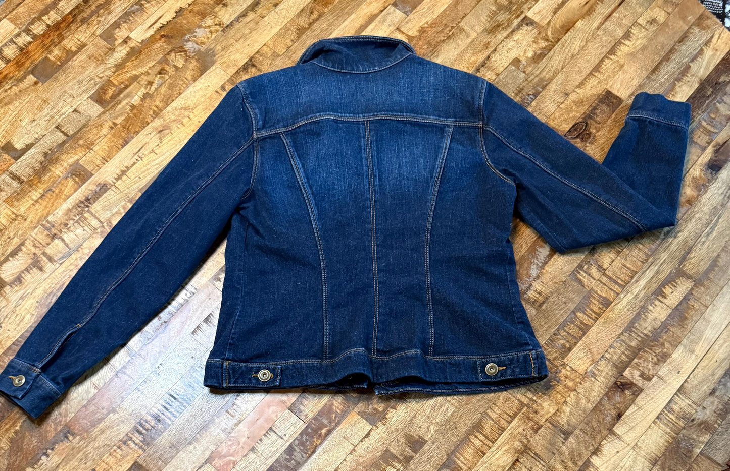 Vintage Denim Jacket M CABI – Dark Wash Women's Jean Jacket – Forever in Blue Jeans Inspo Closet