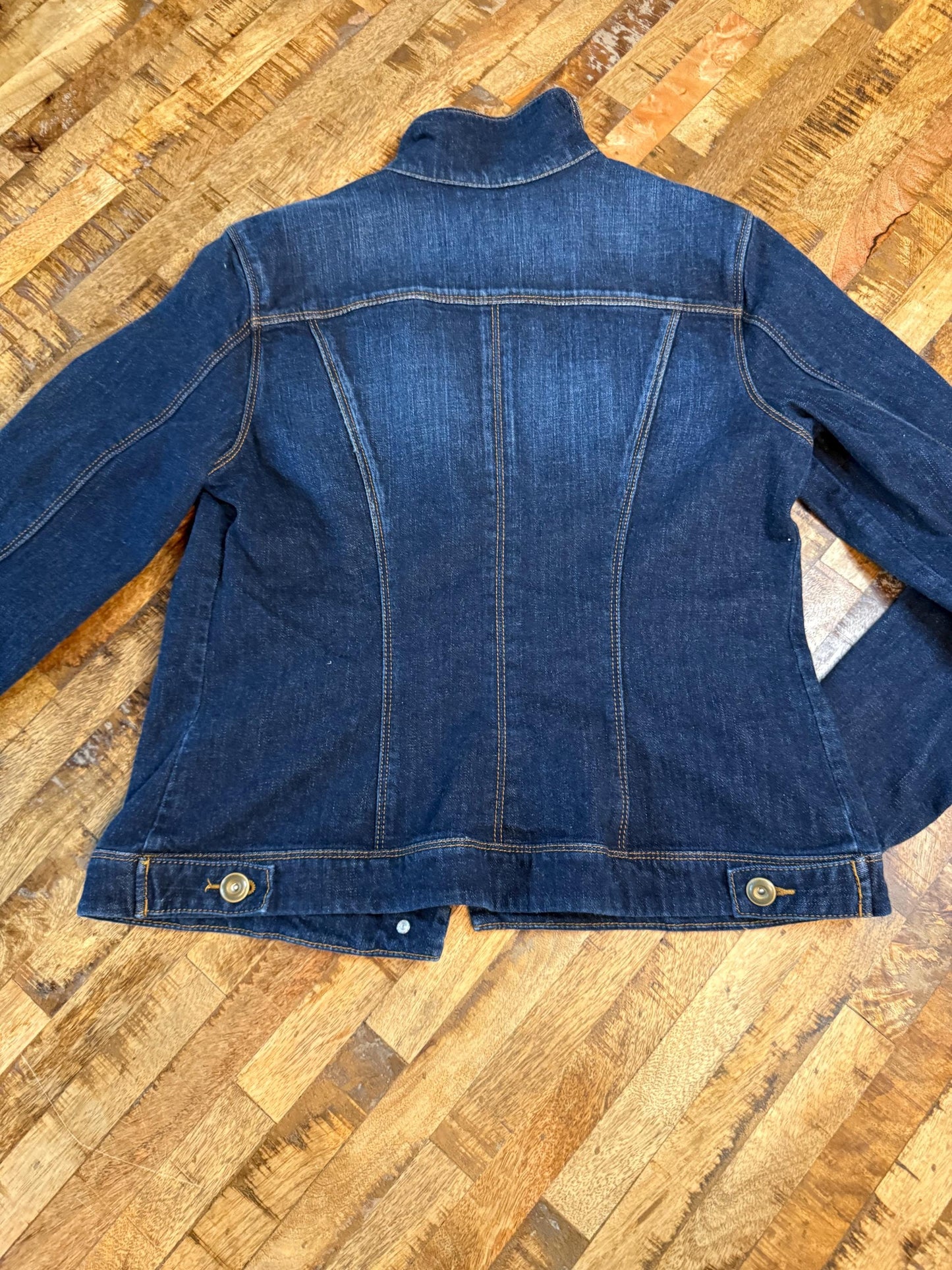 Vintage Denim Jacket M CABI – Dark Wash Women's Jean Jacket – Forever in Blue Jeans Inspo Closet