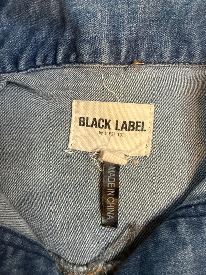 Vintage Denim Jacket S BLACK LABEL – Cropped Women's Jean Jacket Medium Light Wash – Forever in Blue Jeans Inspo Closet