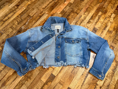 Vintage Denim Jacket S BLACK LABEL – Cropped Women's Jean Jacket Medium Light Wash – Forever in Blue Jeans Inspo Closet