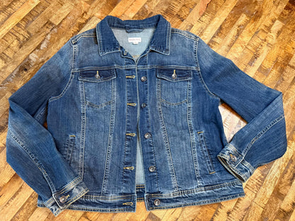 Vintage Denim Jacket XXL MERONA – Dark Wash Women's Stretch Jean Jacket – Forever in Blue Jeans Inspo Closet
