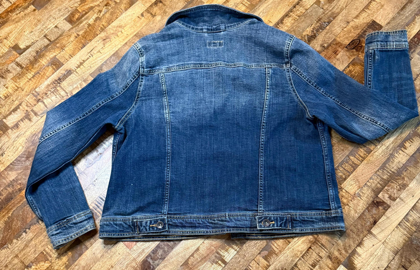 Vintage Denim Jacket XXL MERONA – Dark Wash Women's Stretch Jean Jacket – Forever in Blue Jeans Inspo Closet