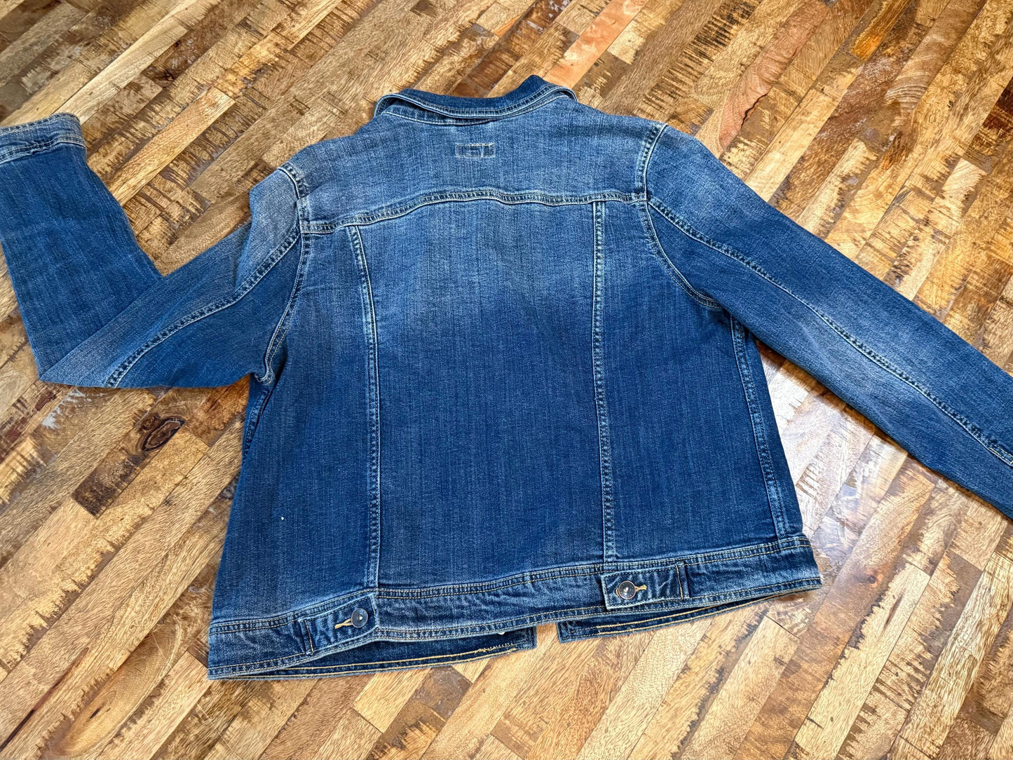 Vintage Denim Jacket XXL MERONA – Dark Wash Women's Stretch Jean Jacket – Forever in Blue Jeans Inspo Closet