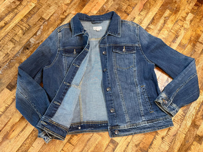 Vintage Denim Jacket XXL MERONA – Dark Wash Women's Stretch Jean Jacket – Forever in Blue Jeans Inspo Closet