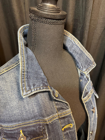 Vintage Denim Jacket XXL MERONA – Dark Wash Women's Stretch Jean Jacket – Forever in Blue Jeans Inspo Closet